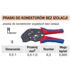 Zaciskarka / praska do zaciskania konektorów kątowych 6,3mm